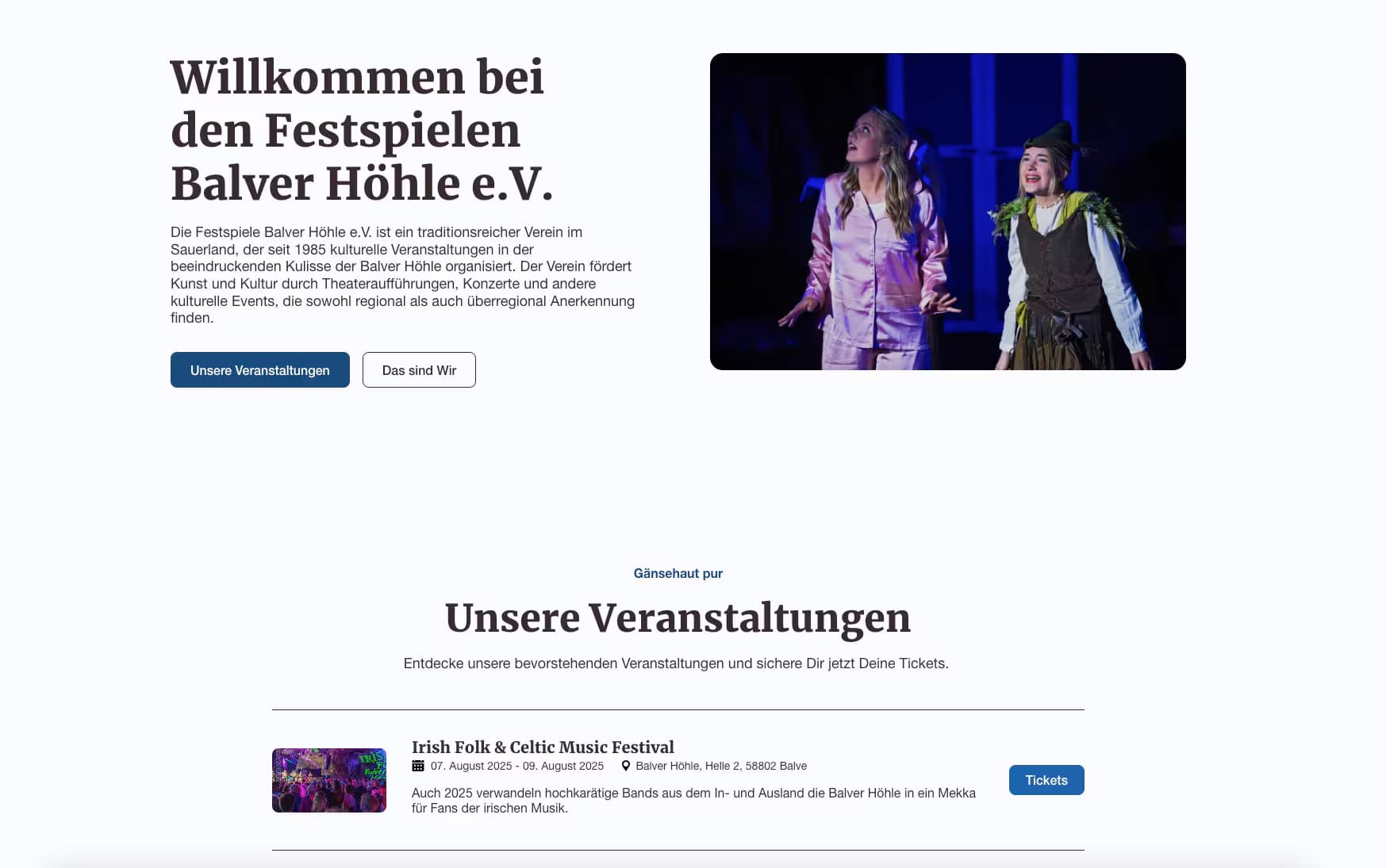 Screenshot der Festspiele-Balver-Höhle-Homepage